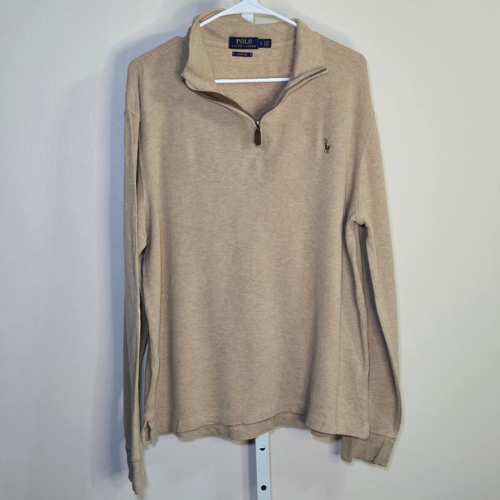 COPYPolo Ralph Lauren Estate Rib 1/4 Zip Pullover Long Sleeve Top Mens‎ sz Large